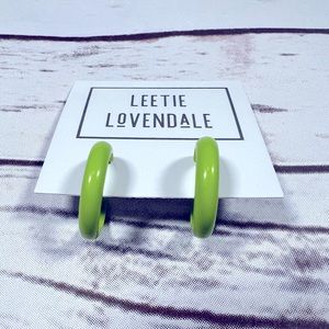 Chartreuse Green Skinny Hoops